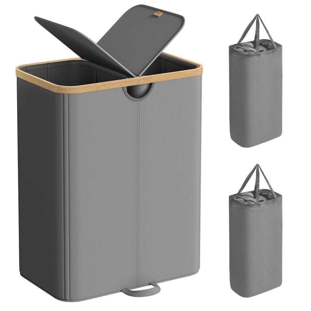 Wäschekorb 2 Fächer, Wäschesammler 150 Liter, Produktbild 