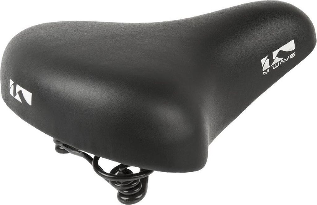 M-WAVE Sattel CITY SPRING 235x205mm schwarz mit Sattelstützklemme mit Federn