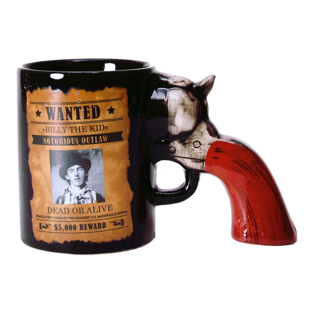 Wilder Westen Kaffeebecher mit Revolver als Griff Produktbild 
