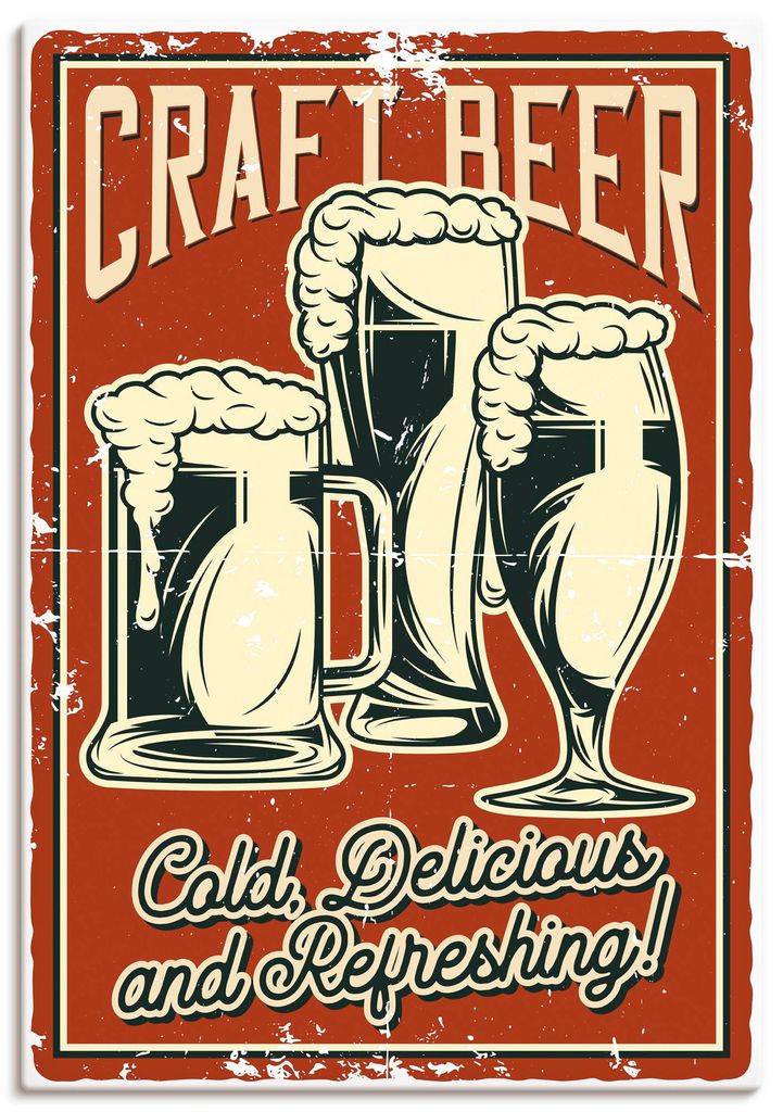 ARTland Leinwandbild Craft Beer Größe: 70x100 cm