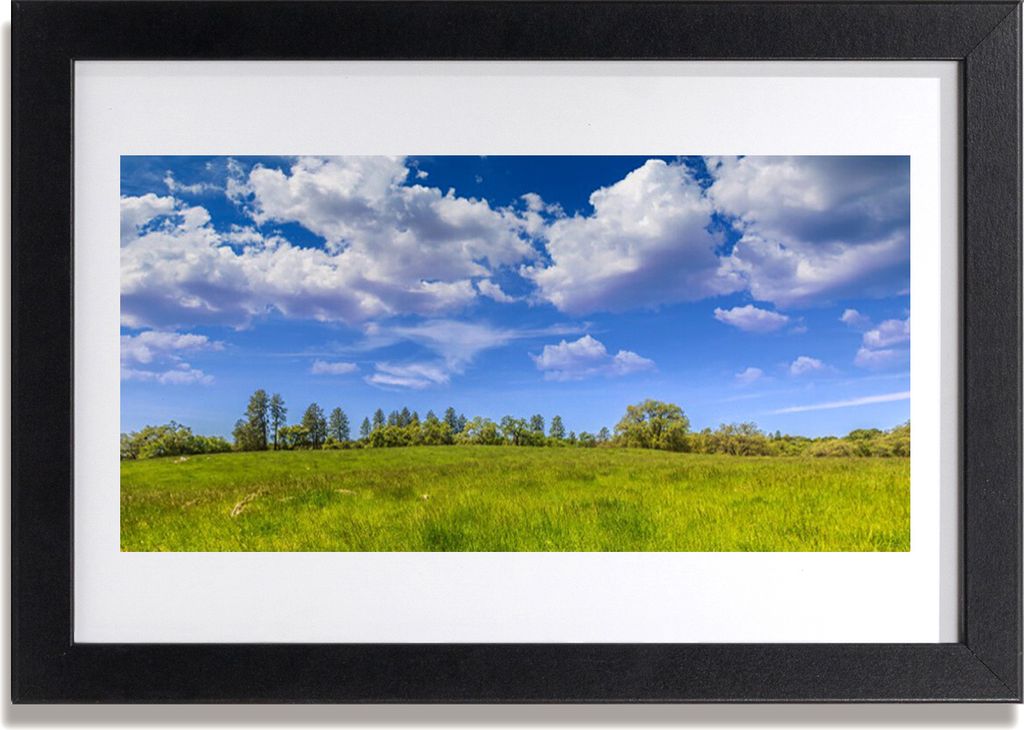Bild 30x20 MDF-Rahmen Wandkunst Wiese Gras Himmel Landschaft