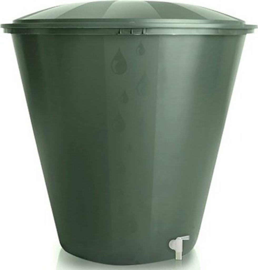 TrendLine Regentonne rund mit Deckel und Hahn 210 L grün Produktbild 