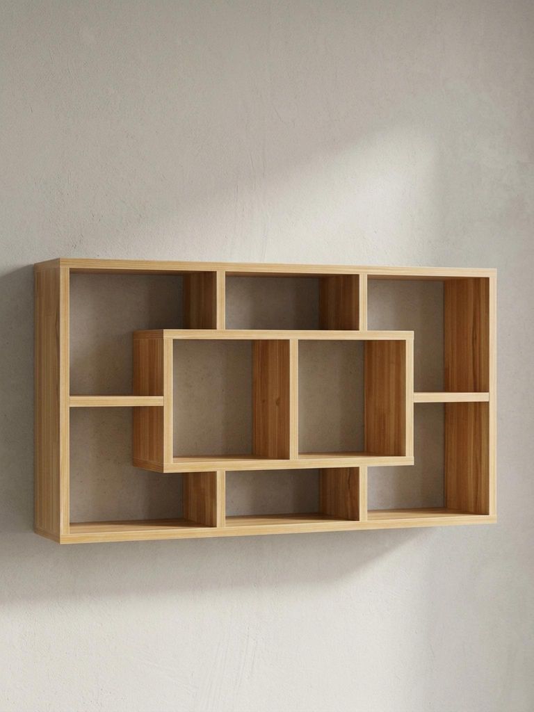 Wandregal "Rur": Modernes Design, "Rur", melaminharzbeschichtet. Braun, 85x16x48 cm | Kadima Design