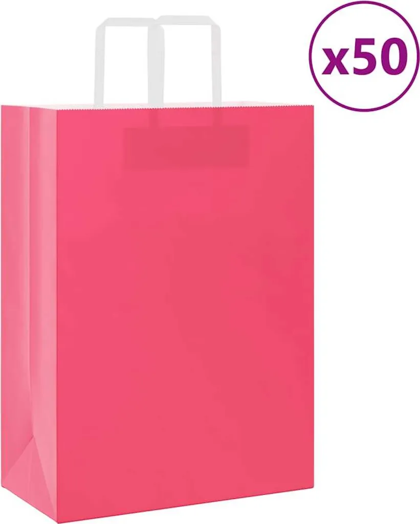 2025 sacchetti di carta cloris 50 pezzi con manici rosa 32x17x44 cm - Borse regalo Vendita8861825 1pacco