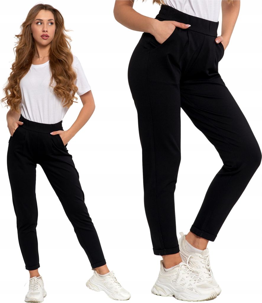 Schwarze Damen-DRESS-HOSE MORAJ mit geradem Bein Klassisch glatt XXL