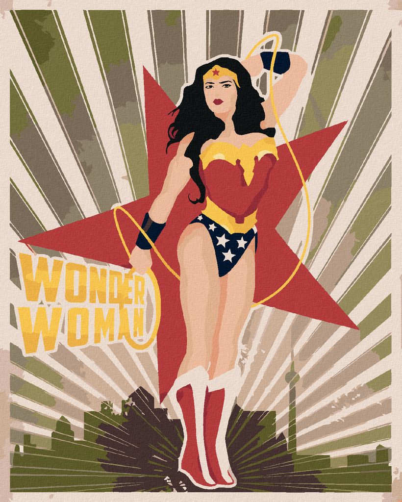 Zuty - Malen nach Zahlen - WONDER WOMAN STERN, 40x50 cm, ohne Keilrahmen