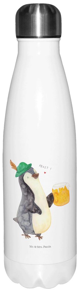 Mr. & Mrs. Panda thermobehälter Pinguin Bier - Weiß - Geschenk, Pinguine, flasche aus edelstahl, , Beschwippst, Thermos, Wasserflasche, Trinkflas...
