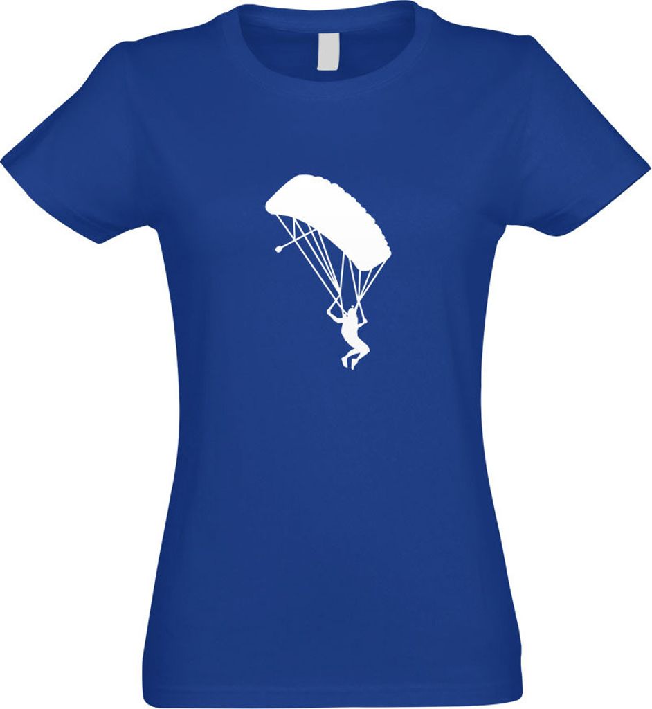 Kiwistar - T-Shirt tailliert - Damen - royal - Gleitschirmfliegen Figur - mit Motiv Bedruckt - Funshirt Design - Sport - Freizeit - Damen - M