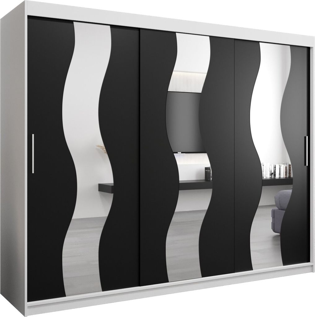 Kleiderschrank, Schiebetürenschrank Schlafzimmer, Schrank mit Spiegel SEWILLA 250 cm