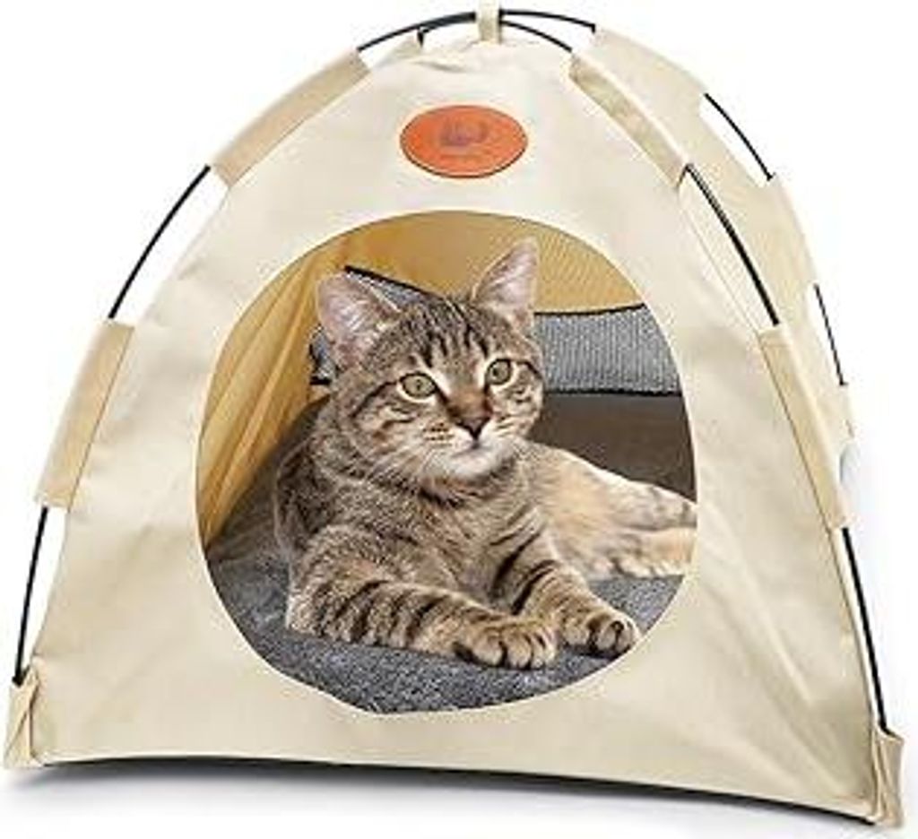 Premium Katzen Kühlzelt, Tragbares Kühlzelt für Katzen aus Atmungsaktivem Material, Waschbar & Leicht – Ideal Als Rückzugsort bei Sommerhitze...