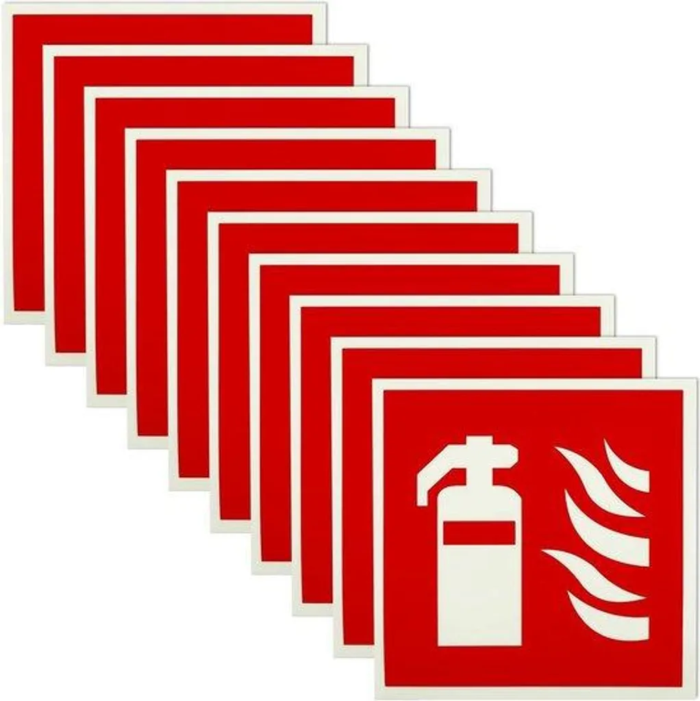 Signalétique Extincteur Autocollante 150 mm PVC - Lot de 10 pour Bureaux
