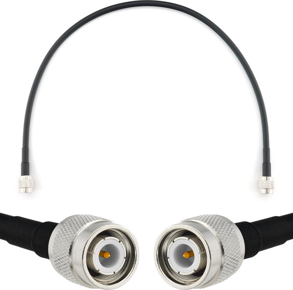 50cm TNC Stecker auf TNC Stecker Koaxialkabel — TNC Verlängerungskabel HF-240 (LMR 240 Äquivalent) 0,5 Meter Jumper Kabel (50 Ohm) — Schwarz ...
