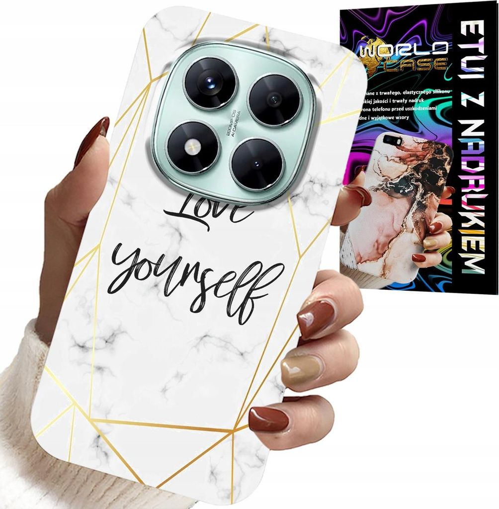 Gehäuse Für Xiaomi Note 14 Pro+ 5G - Weisser Marmor Mit Goldenen Rahmen Liebe Dich