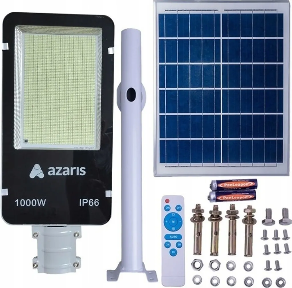 Lampe Solaire Extérieure 1000W Haute Capacité 35Ah avec Détecteur