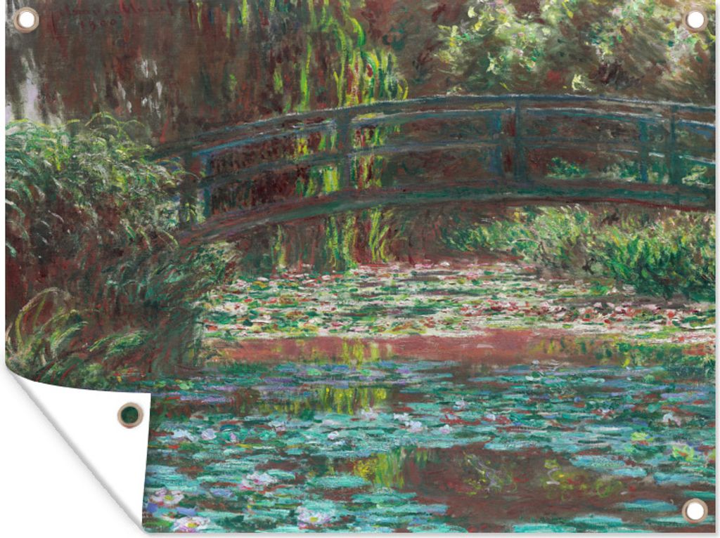 MuchoWow 80x60 cm Outdoor-Poster Gartendeko Sichtschutz Garten Poster für den Garten Seerosenteich - Gemälde von Claude Monet
