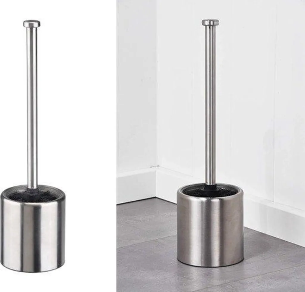 Combiné WC en acier inoxydable noir 10 x 36,5 cm avec base en verre