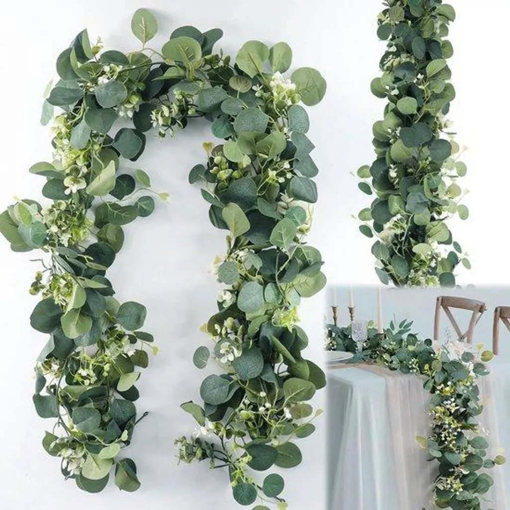 Guirlande eucalyptus artificielle 1,8m : déco sans entretien verte
