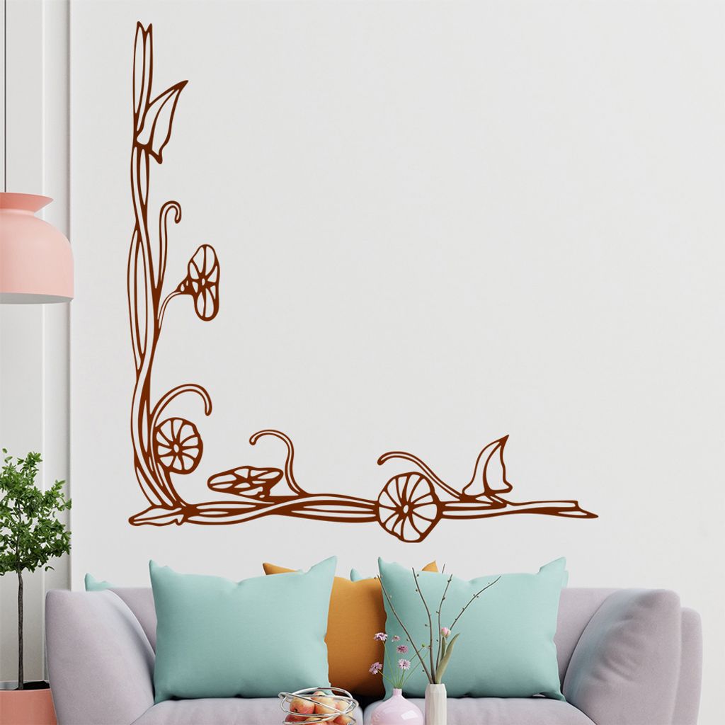 Blumen - Ranken Wandtattoo in 6 Größen - Wandaufkleber Wall Sticker - Dekoration, Küche, Wohnzimmer, Schlafzimmer, Badezimmer