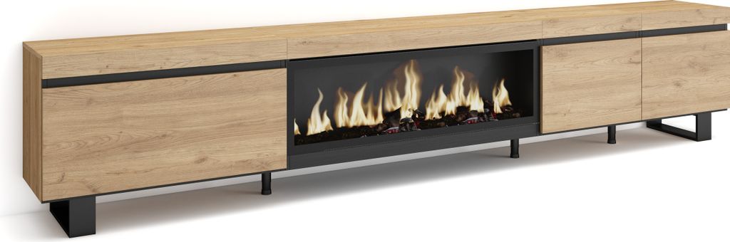 COZY Meuble TV, Banc Télé, 288x35x57cm, TV grand format, Image du produit 