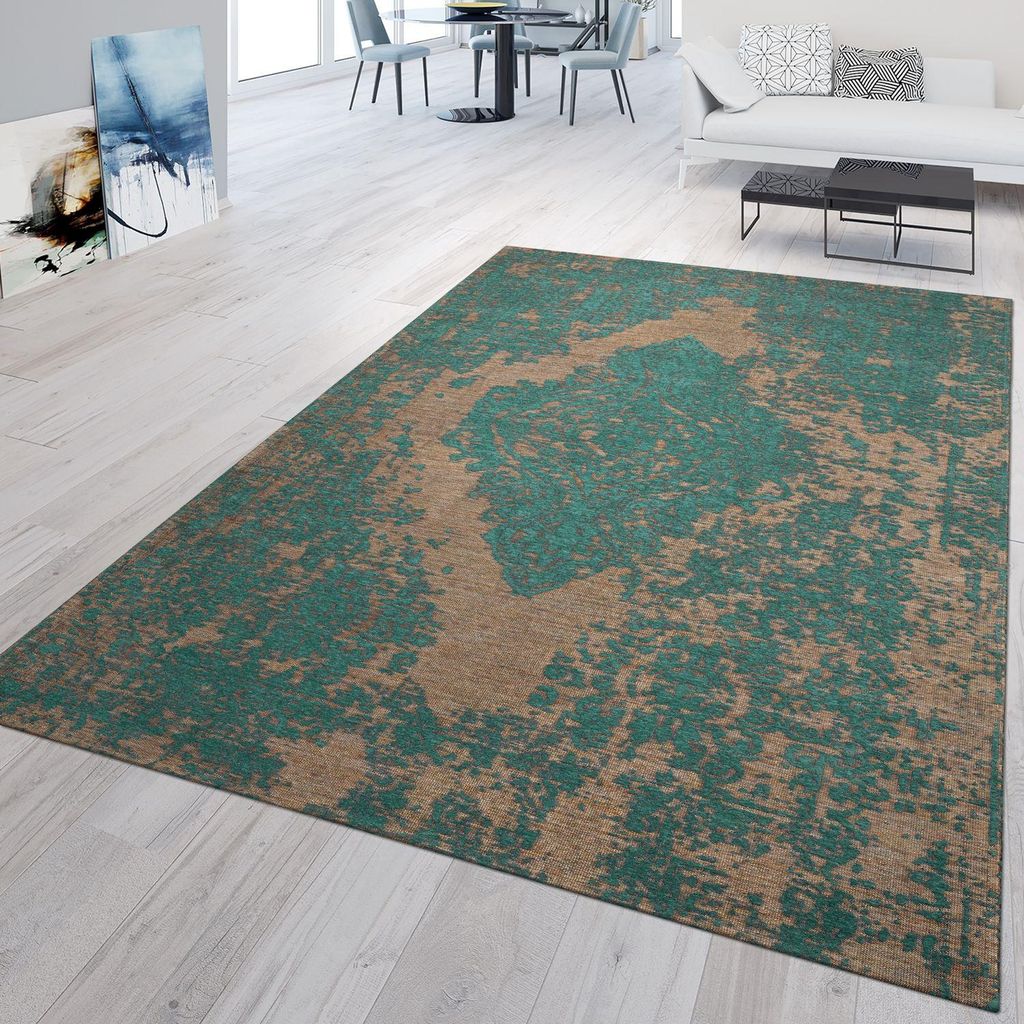 TT Home Wohnzimmer Teppich Esszimmer Kurzflor Produktbild 