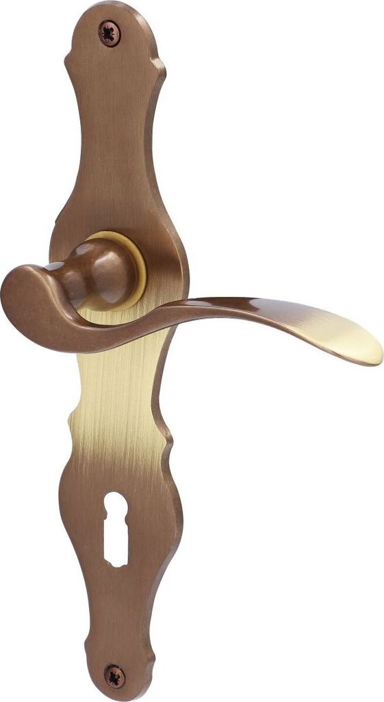 Alpertec BB-Langschildgarnitur Susan Messing bronze verschnörkelt