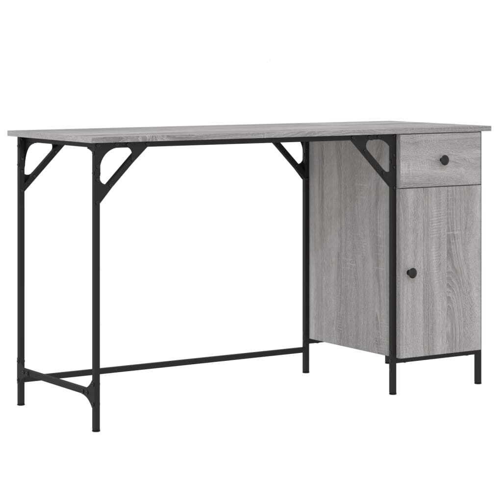 Computertisch Grau Sonoma 131x48x75 cm Holzwerkstoff