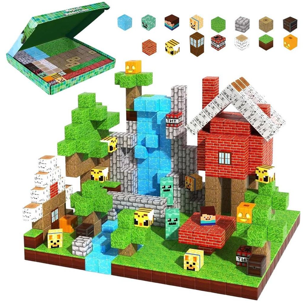 100 magnetische bouwstenen - Magnetisch speelgoed, Productafbeelding 