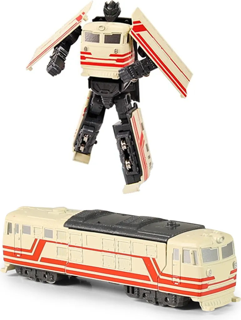 Robot Locomotive Métallique Beige - Déco Durable pour Remplacer le Plastique