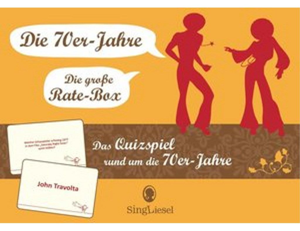 Das große 70er-Jahre-Quiz. Das Spiel für Senioren rund um die 70er Jahre. Spiele-Box mit 100 Karten