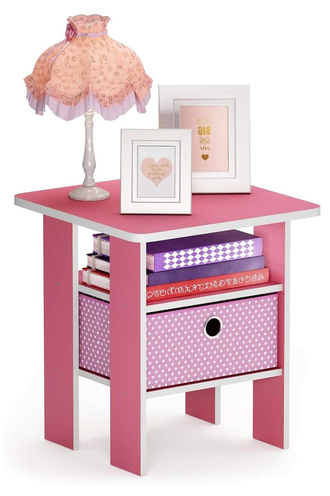 Beistelltisch Nachttisch mit Schublade, Rosa