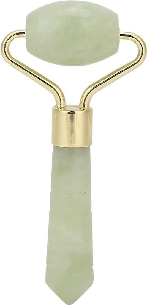 Gesichtsroller aus Jadestein, 8,4 x 4,1 cm Gesichtsmassagegerät, Gesichtsmassageroller, Gesichtsmassageroller, Mini-Handheld-Multifunktions-Gesich...