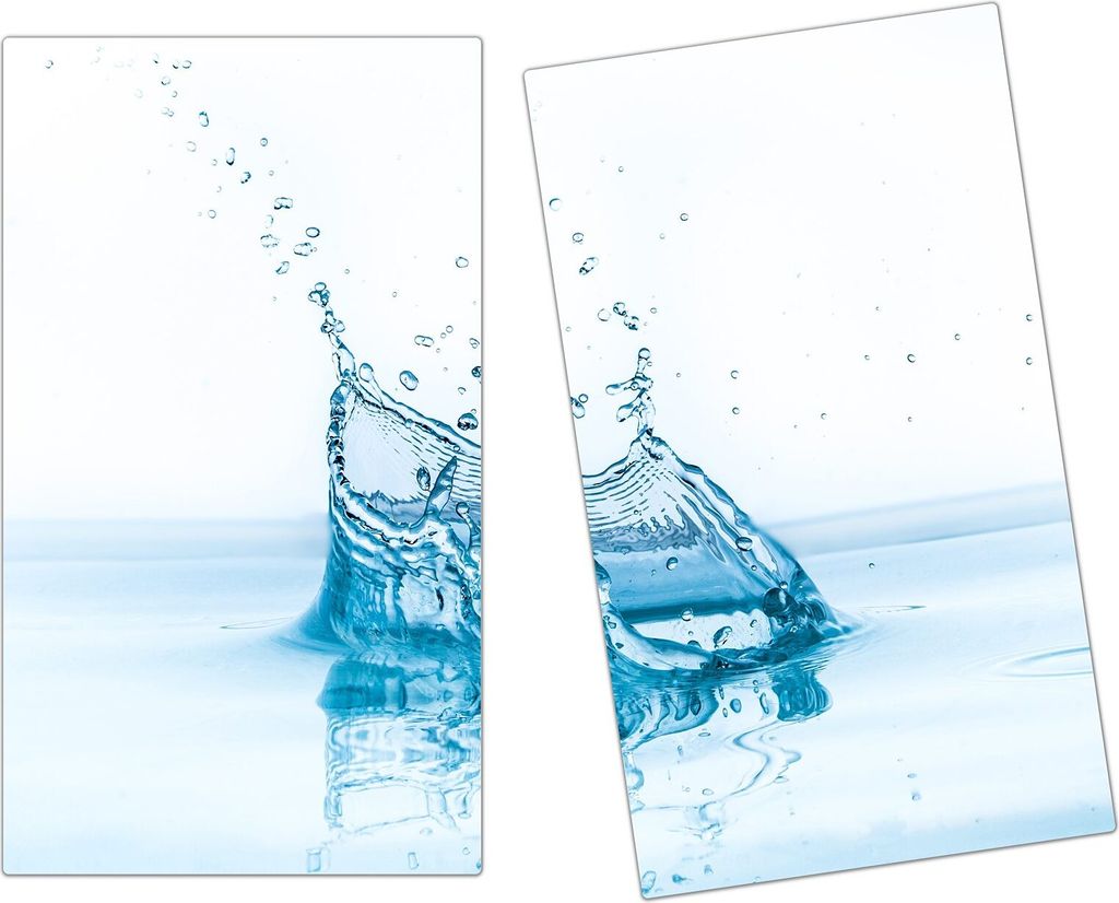 Spritzschutz Herdabdeckplatte Schneidebrett aus Glas Wasserspritzen 2-Teilig (60x52cm)
