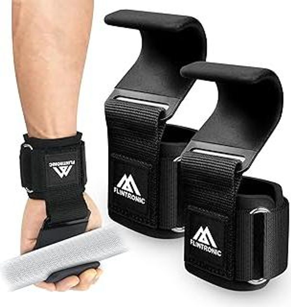 flintronic Power Zughilfen Krafttraining, Leder Zughilfe für Bodybuilding, 8MM Neopren-Polsterung und Baumwolle, Zughilfen für Bodybuilding, für...