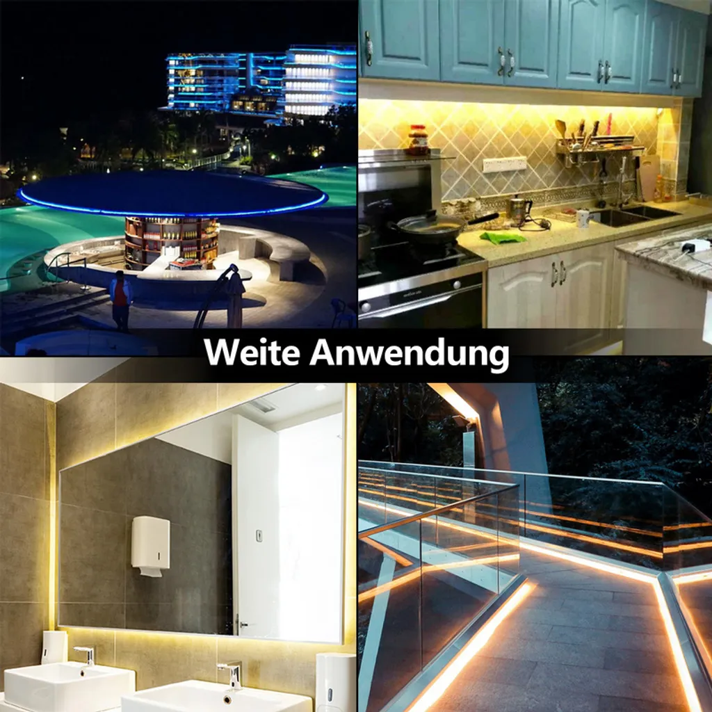 Yakimz 10M LED strip set, striscia LED 30 LED, LED non impermeabile (IP20), con 24 pulsanti telecomando - 5