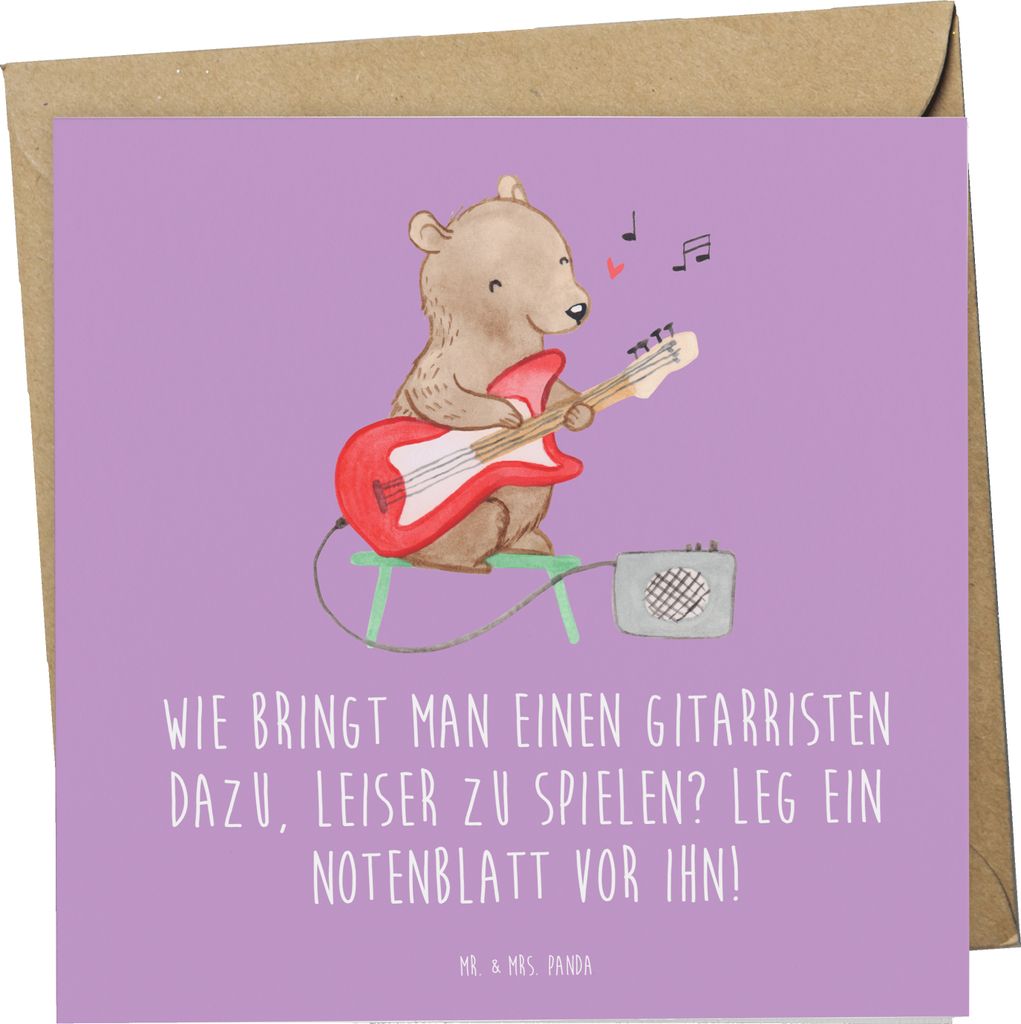 Mr. & Mrs. Panda Klappkarte Gitarren Trick - Lavendeltraum - Geschenk, Grußkarte, faltkarte, Lernen, Musik, doppelkarte, Melodie, anlasskarte, Mus...