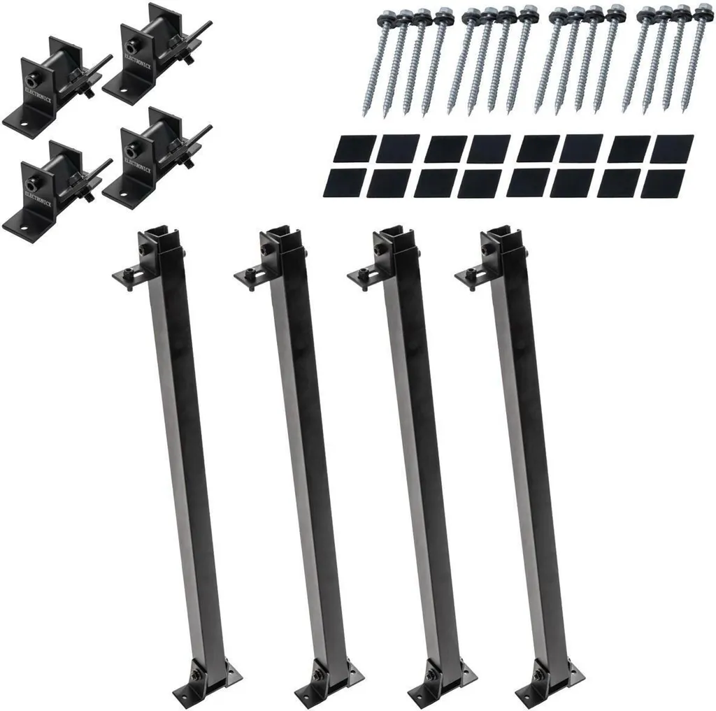 Support Solaire Aluminium Noir Réglable 30°-60° Haute Résistance Lot 2