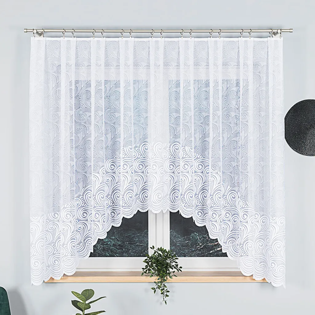 Tenda ad Arco KINGA 300x160 MyBestHome - Eleganza Jacquard Bianco