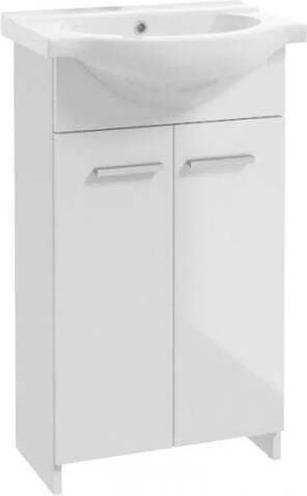 Arredo Bagno Piccolo 85 cm con Lavabo in Vetroceramica Bianco Lucido