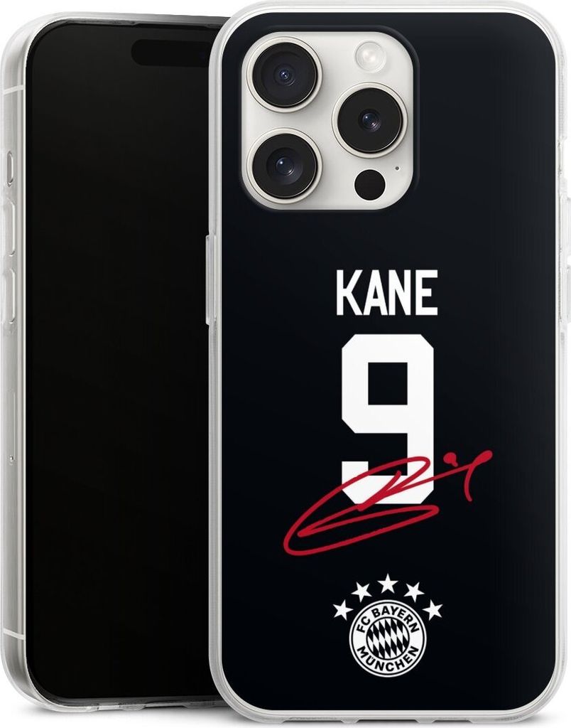 DeinDesign Handyhülle für Apple iPhone 15 Pro Silikon Hülle Case Smartphone Schutzhülle FC Bayern München Trikot Harry Kane