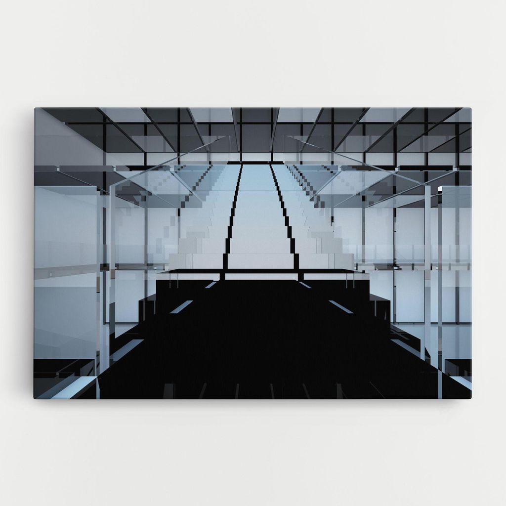 ARTHUB Leinwandbild 70x100 cm, Space With Window | Wohnzimmerdekoration, Hängende Bilder, Wanddekoration, Heimdekoration, Abstrakte, Optische T...