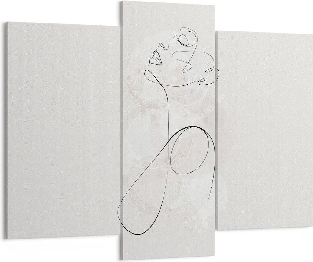 Bild auf Leinwand - Leinwandbild - 3 Teile - Frau eins Linie - 130x100cm - Wand Bild - Wanddeko - Wandbilder - Leinwanddruck - Bilder - Wanddekorat...
