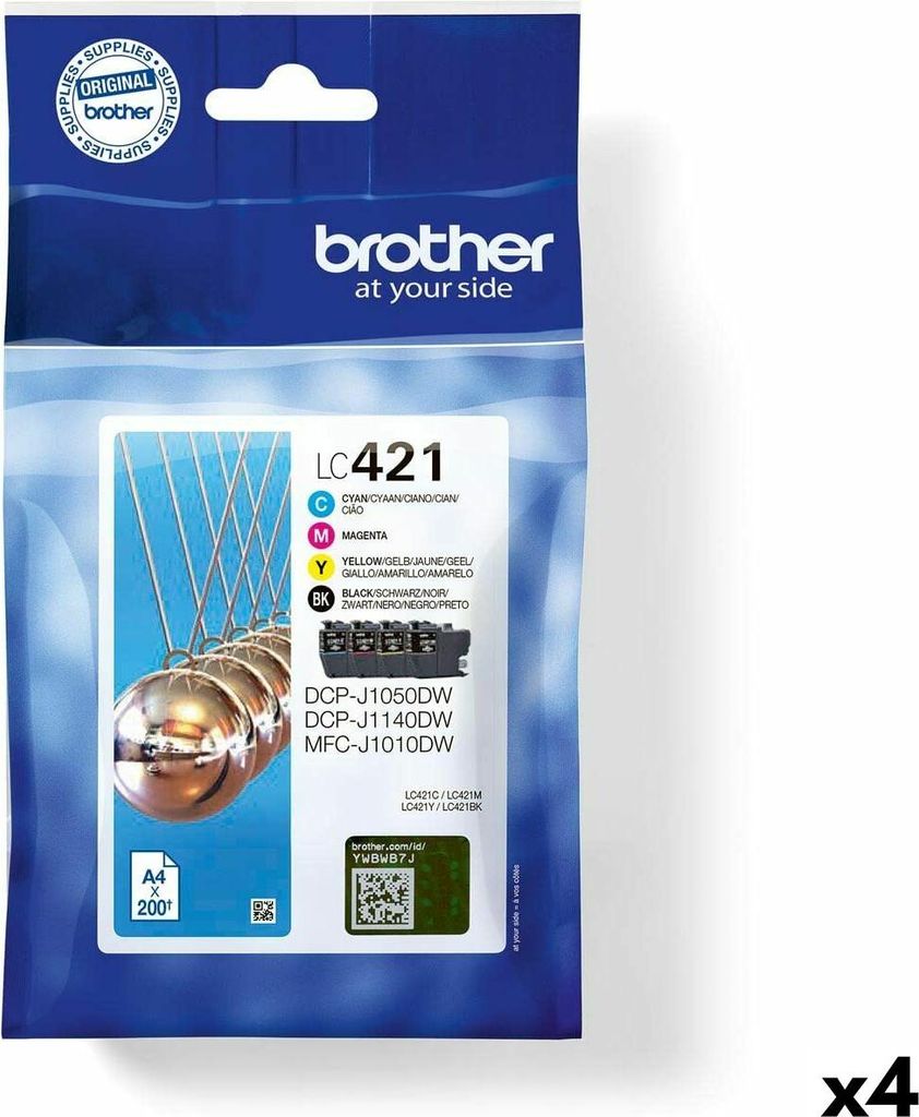 Original Tintenpatrone Brother MFC-J1010DW / DCP-J1050DW Gelb (4 Stück)