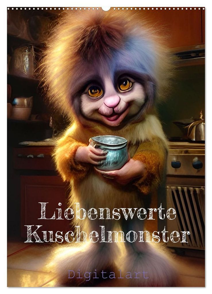 Liebenswerte Kuschelmonster - Digitalart (Wandkalender 2027 DIN A2 hoch), CALVENDO Monatskalender