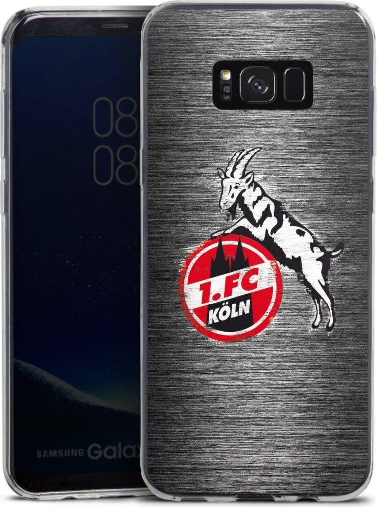 DeinDesign Slim Hülle für Samsung Galaxy S8 Plus Silikon Case Ultra Dünn Handyhülle 1. FC Köln Metallic Look Offizielles Lizenzprodukt