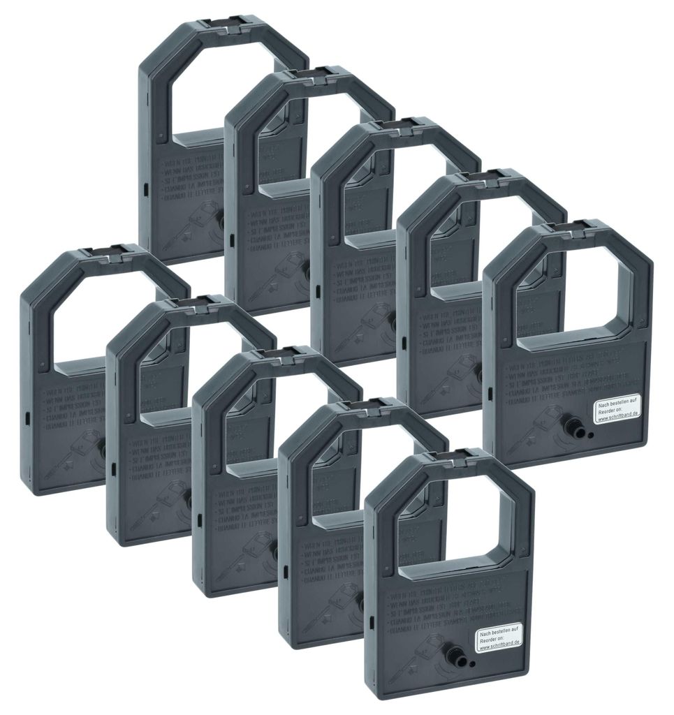 vhbw 10x Farbband Schriftband kompatibel mit Panasonic KX-P 1190, KX-P 1180 I, KX-P 1180, KX-P 1170, KX-P 115 i Nadeldrucker, Bondrucker - Schwarz