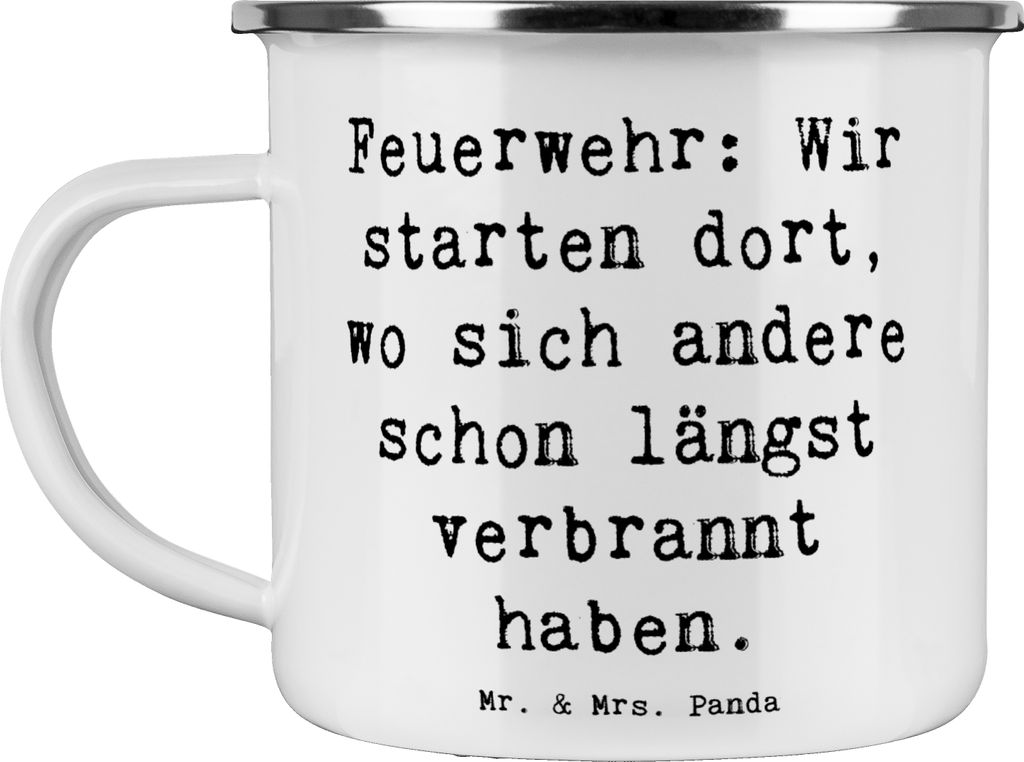 Mr. & Mrs. Panda Pott Spruch Feuerwehrmann Helden - Weiß - Geschenk, Berufsprodukte, Geschenke mit Herz, personalisierte, Inspiration, Rettung, An...