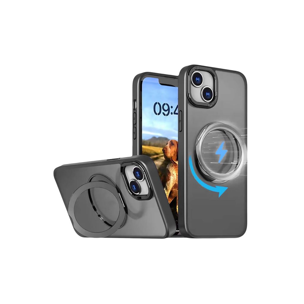 Mag Ring Rotating case kompatibel mit iPhone 14 Pro 6,1" Schwarz