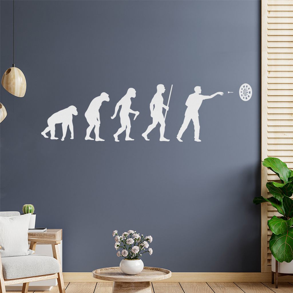 Darts Bullseye Evolution Wandtattoo Wandaufkleber Wall Sticker - Dekoration, Küche, Wohnzimmer, Schlafzimmer, Badezimmer