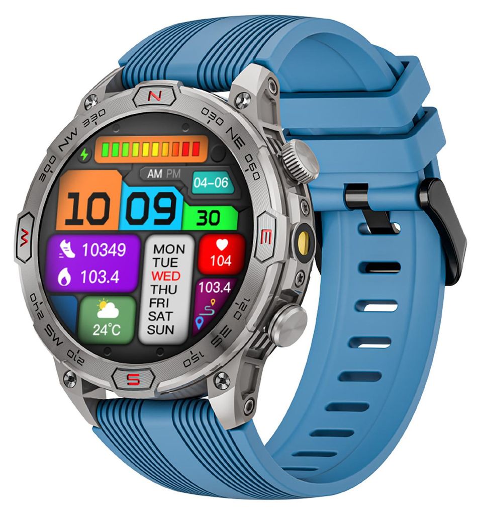 LOKMAT ZEUS 7 PRO Smart-Armband-Sportuhr, 1,43-Zoll-AMOLED-FullTouch-Bildschirm, Fitness-Tracker, IP68, wasserdicht, Taschenlampe, BT-Anruf, Blutsa...
