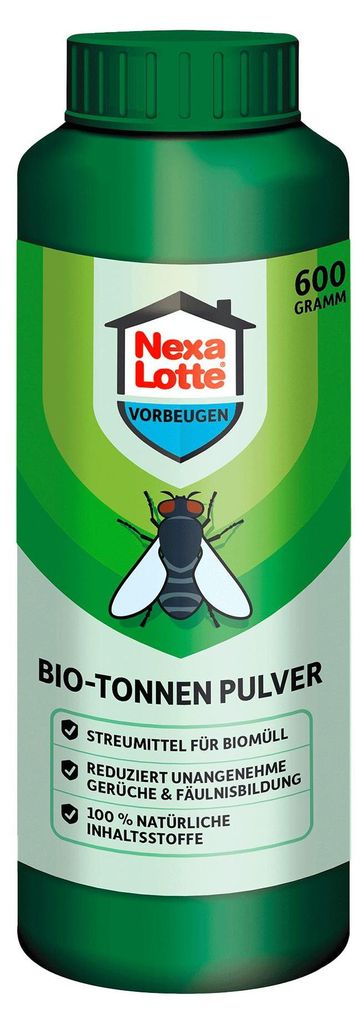 Vorderseite der Verpackung von Nexa Lotte Bio-Tonnen Pulver mit Drehverschluss